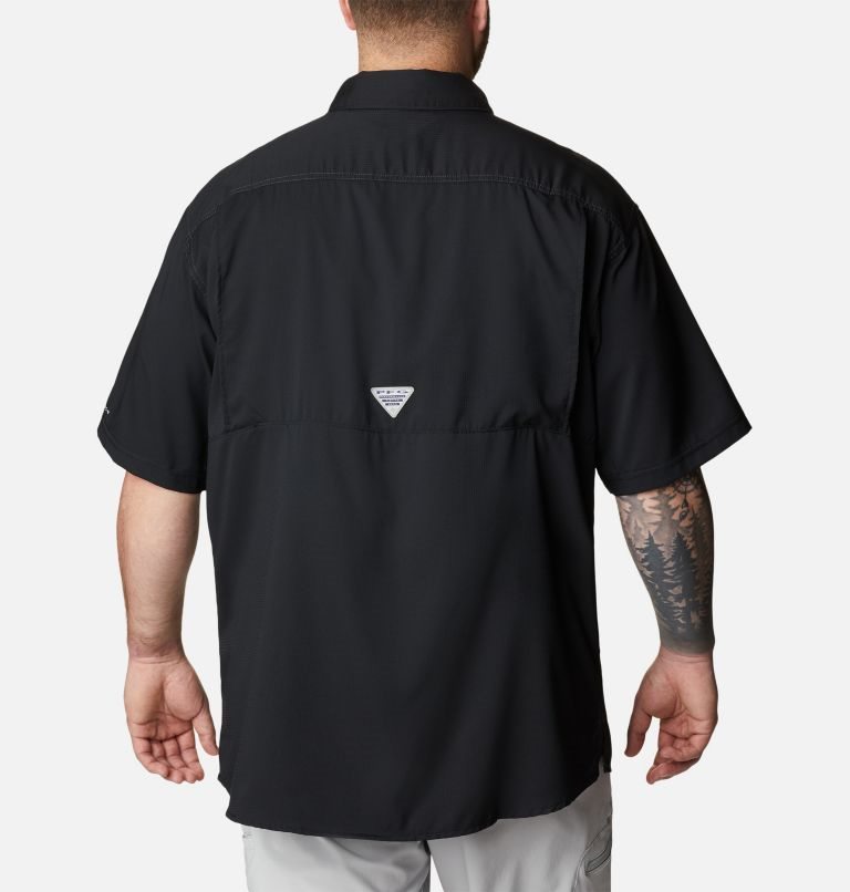 Men's Columbia PFG Low Drag Offshore Short Sleeve Shirts Black | Plus Size CA-J4615